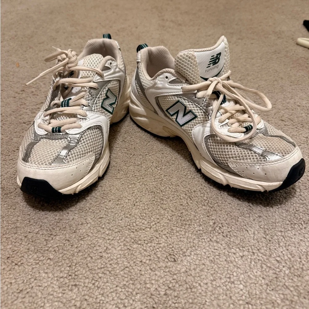 New Balance Cream and Gray Sneakers - Picture 2 of 3